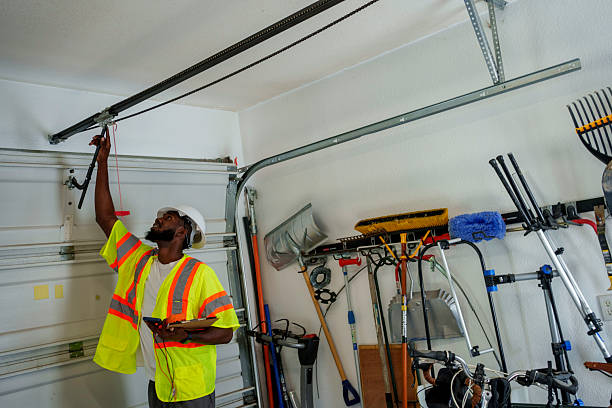 Professional Garage Door Panel Replacement technician working in North Hudson, WI